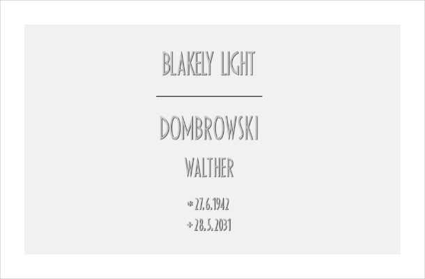 Schriftzug: Blakely – Natursteinwerk Max Böse